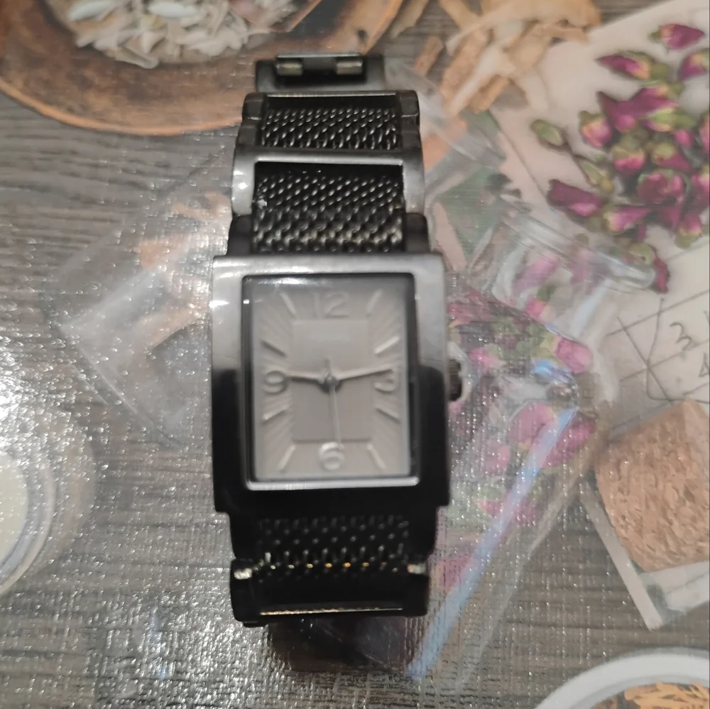 Fossil F2 Square Faced Stainless Steel Mesh Band Quartz Watch